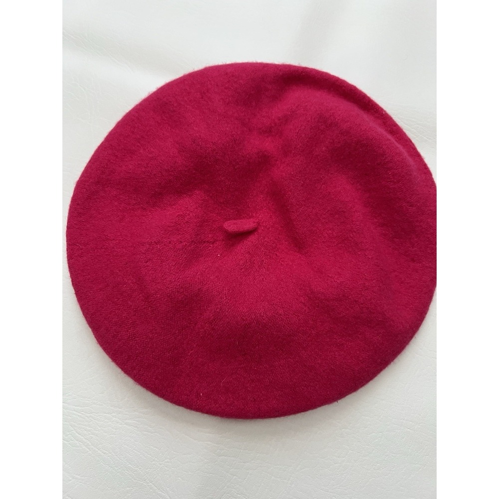 Epoch Hats 100% Wool Beret Hat Raspberry Pink French Parisian Boho Chic Flaw